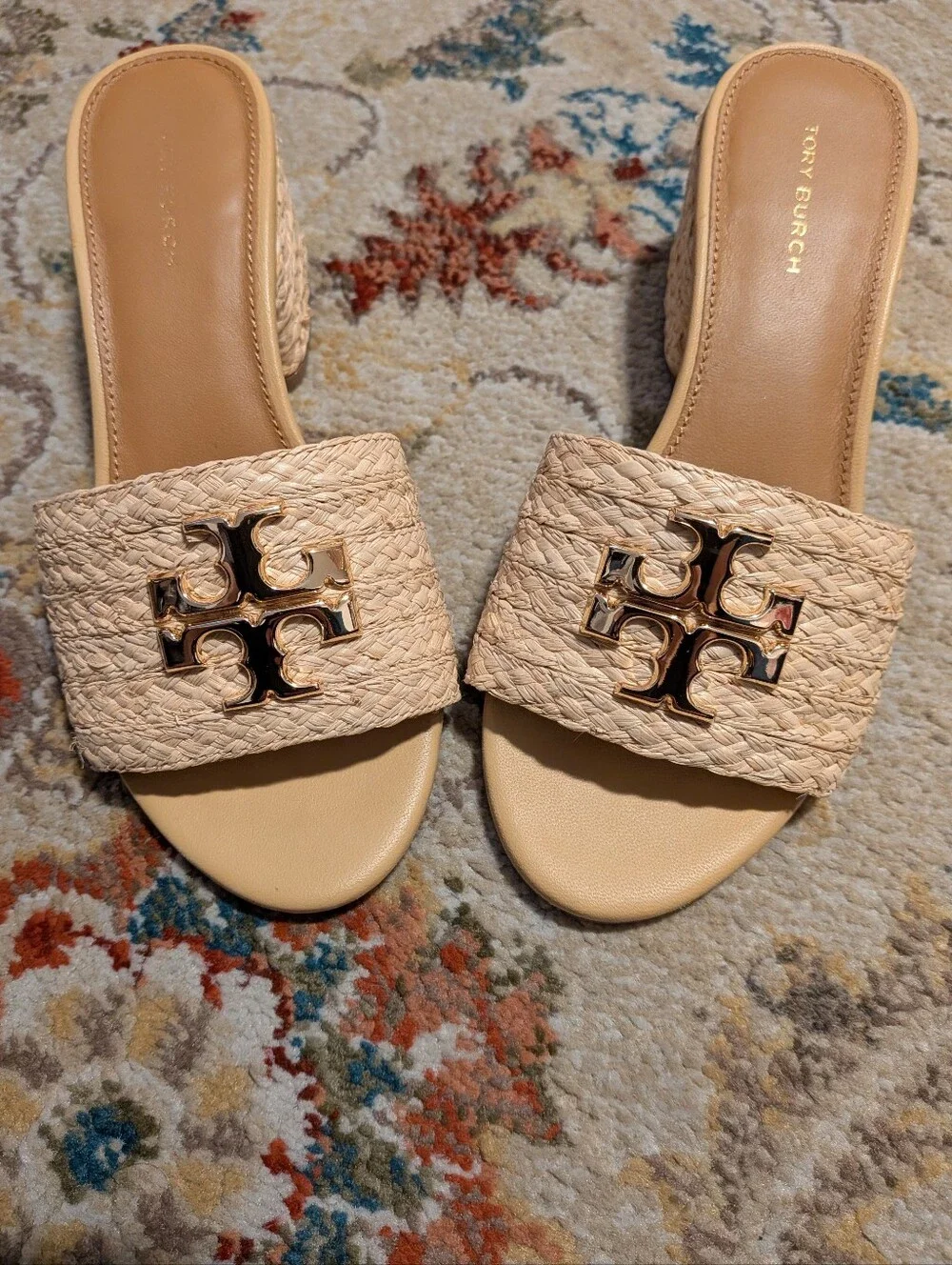 Tory Burch Everly Raffia Block Sandal